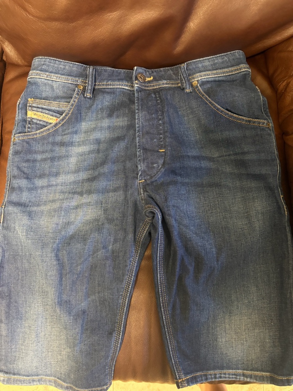Diesel Men's Blue Washed Denim Shorts